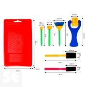 Kit Rodillos, Pinceles y Formas Espuma Variadas con Bandeja