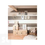 Cajonera Pino  3 Cajones Natural  33x36