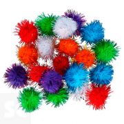 Pompones Brillantes Mix Colores Polipropileno 50 mm 50 uds.