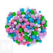 Pompones 99470 200u. Pastel Surt 10,12,15,20,25mm