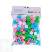 Pompones 99470 200u. Pastel Surt 10,12,15,20,25mm