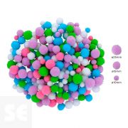Pompones 99470 200u. Pastel Surt 10,12,15,20,25mm
