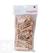 Pinzas Madera Natural 72x10mm 60u.