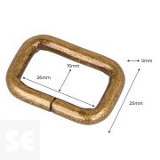 Anilla Rectangular Hierro Oro Viejo 26 mm 5u.