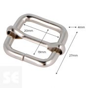 Hebilla Corredera Rectangular Hierro Níquel 20 mm 5u.