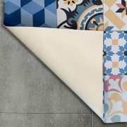 Alfombra Artdeco Vinílica Patch Azul 60x200