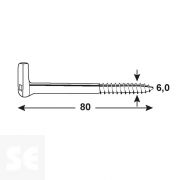 Alcayata Madera Cincada 6,0x80 mm Ph (8 uds.)