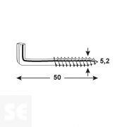 Alcayata Ranurada Galvanizada 5,2x50 mm (8 uds.)