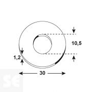 Arandela Inox. 10,5x30x1,2 A2 (30u.)