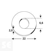 Arandela 6,6x22x2 mm Din 7094 (25 uds.)