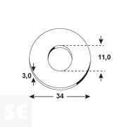 Arandela 11,0x34x3 mm Din 7094 (25 uds.)