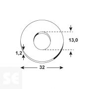 Arandela Cincada 13,0x32x1,2 mm Vz (10 uds.)