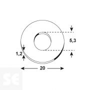 Arandela Cincada 5,3x20x1,2 mm Vz (60 uds.)