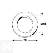 Arandela Cincada 12510 mm M10x20 mm Vz 7090 (20 uds.)