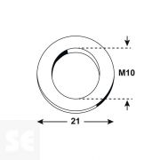 Arandela PVC M10x21 mm K 7090 (16 uds.)