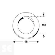 Arandela Latón M8x16 mm Cuzn 7090 (20 uds.)