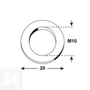Arandela Inoxidable A2 M10x20 mm Iso 7090/Din 125 (10 uds.)