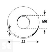 Arandela Inoxidable M6x22 mm A2 7094 Blister 12 uds.
