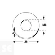 Arandela M8x28 mm A2 Din 7094 (18 uds.)