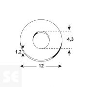 Arandela Inoxidable 4,3x12x1,2 mm A2 (20 uds.)