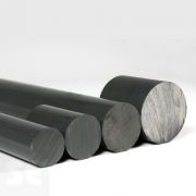 Barra redonda de PVC industrial gris