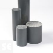 Barra redonda de PVC industrial gris