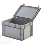 Tapa Para Caja Eurobox 400x300mm Con 2 Clips+2bisagras