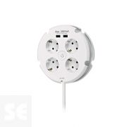 Base Múltiple Combi 4 Tomas Y 2 Puertos Usb 2,5A