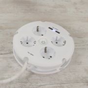 Base Múltiple Combi 4 Tomas Y 2 Puertos Usb 2,5A