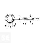 Cáncamos Cincados 75 mm 5,0x62x14 mm Vz M.B. (6 uds.)