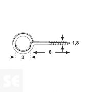 Cáncamos Cincados 1,8x6x3 mm Vz (50 uds.)