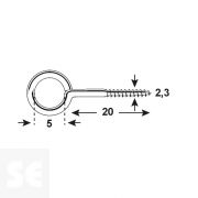 Cáncamos Cincados 2,3x20x5 mm Vz (30 uds.)