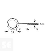 Cáncamos Cincados 4,4x40x16 mm Vz (4 uds.)