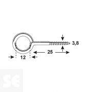 Cáncamos Copreblanco 3,8x25x12 mm Vz K W (10 uds.)