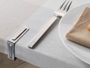 Pinza Sujeta-Mantel Metálica Acero Inoxidable 41x14x55 mm. (4u.)
