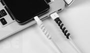 Protector Cable Usb y Microusb. Blanco-Negro 9x9x41 mm. (4u.)