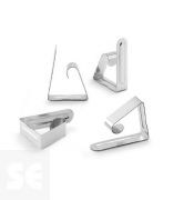 Pinza Sujeta-Mantel Metálica Acero Inoxidable 41x14x55 mm. (4u.)