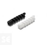 Protector Cable Usb y Microusb. Blanco-Negro 9x9x41 mm. (4u.)