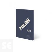 Libreta MILAN A6 Encolada 430 Azul 48h Cuadric. 95gr