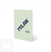 Libreta MILAN A6 Encolada 430 Verde 48h Cuadric. 95gr