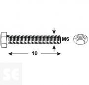 Tornillo Cabeza Hexagonal M6x10mm. Din 933 (30 piezas)