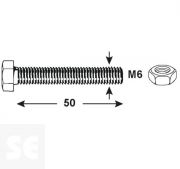 Tornillo Cabeza Hexagonal M6x50mm. Din 933 (4 piezas)