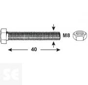 Tornillo Cabeza Hexagonal M8x40mm. Din 933 (4 piezas)