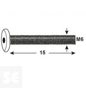Tornillo Cabeza Plana M6x15mm Vz (100 piezas)