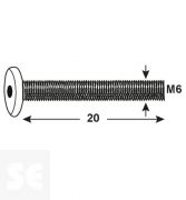 Tornillo Cabeza Plana M6x20mm Vz (90 piezas)