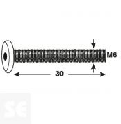 Tornillo Cabeza Plana M6x30mm Vz (60 piezas)