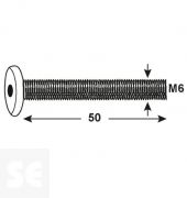 Tornillo Cabeza Plana M6x50mm Vz (50 piezas)