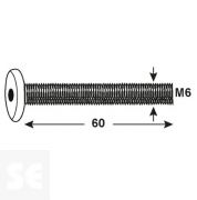 Tornillo Cabeza Plana M6x60mm Vz (30 piezas)