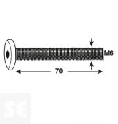 Tornillo Cabeza Plana M6x70mm Vz (40 piezas)