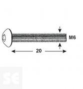 Tornillo Cabeza Redonda M6x20mm (100u.)